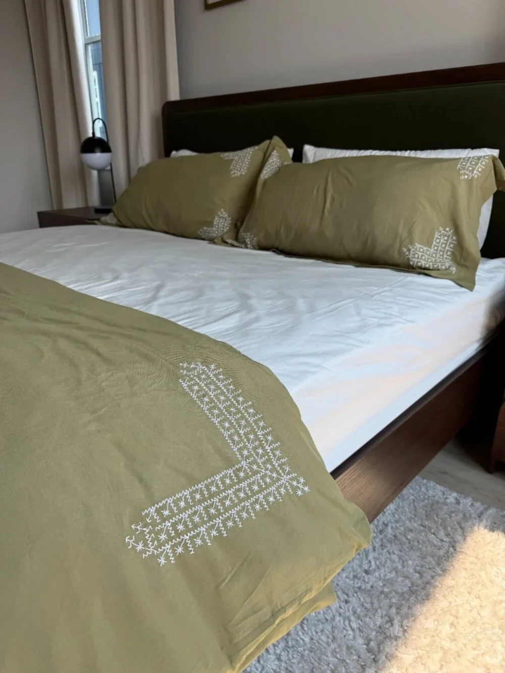 Hand Embroidered King Duvet + Shams